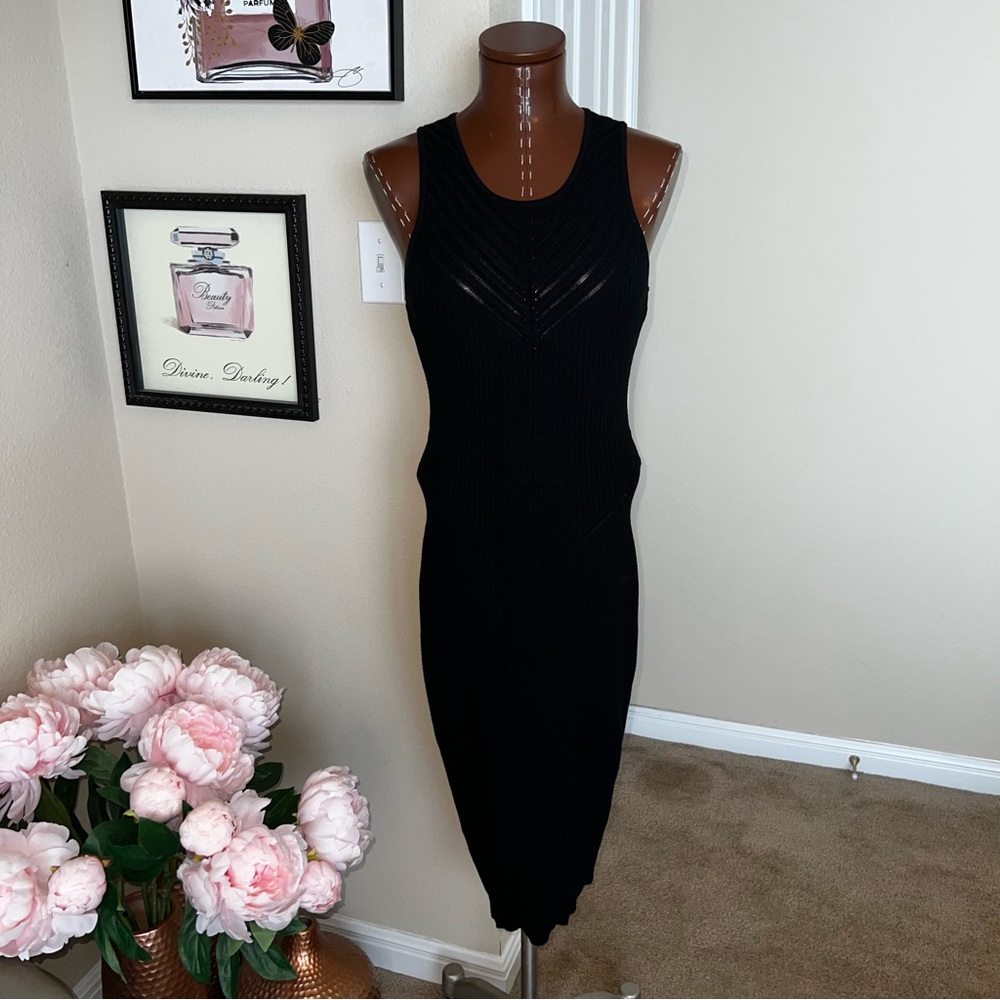 Marciano Black Sleeveless Midi Dress